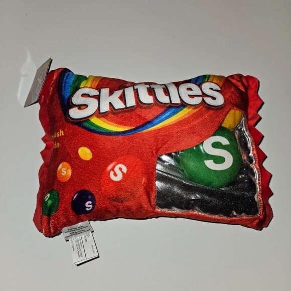 NEW Skittles Plush Candy Toy 13" Wide Includes 4 Mini Plush Pillow Decor - Picture 1 of 10